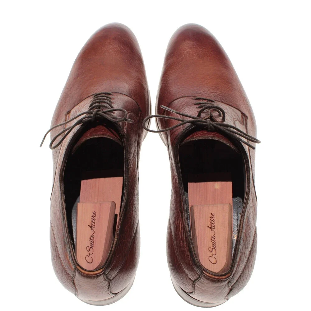 Di Bianco NWD Lace Up Derby Dress Shoes Size 46 (US 13) in Brown Leather